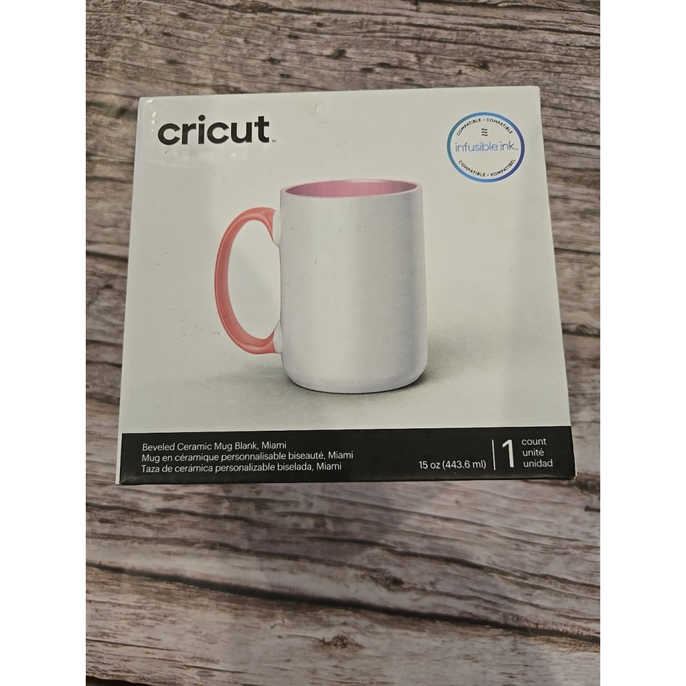 Cricut Ceramic Beveled Blank Mug Miami 15oz Infusible Ink Compatible New (250)